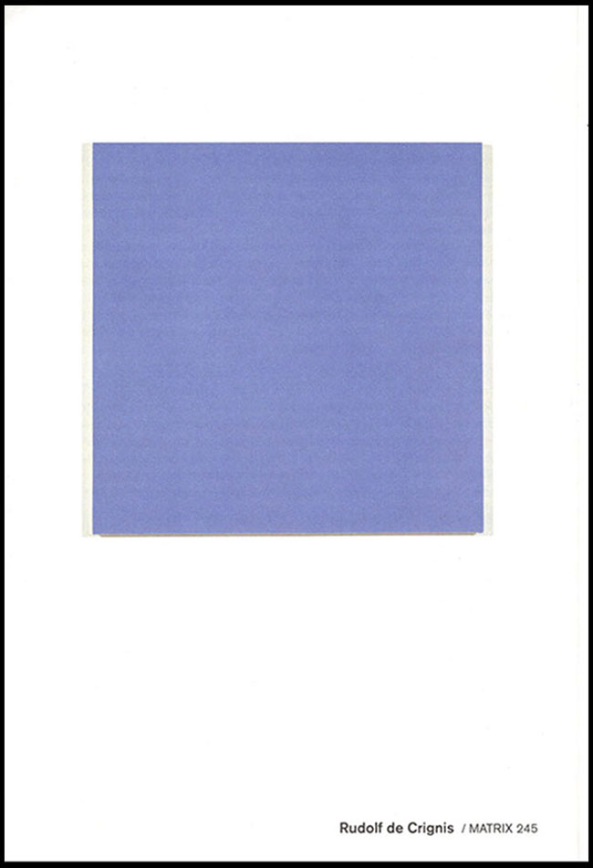 Rudolf de Crignis: One Painting, brochure